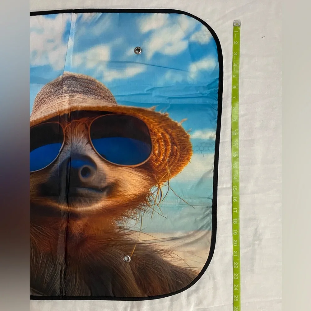 Sloths on Vacation Windshield Sunshade Brings Chill Cuteness to Your Car NWOT
